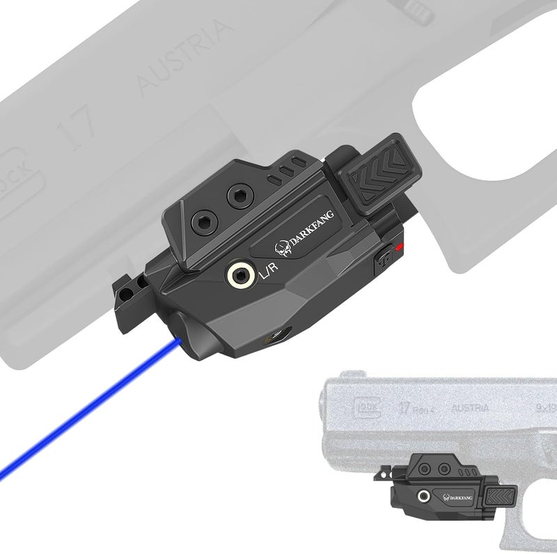 DARKFANG Low Profile Green/Red/Blue Laser Sight for Glock and Picatinny Rail Mount with Momentary/Strobe Functions - Image 1